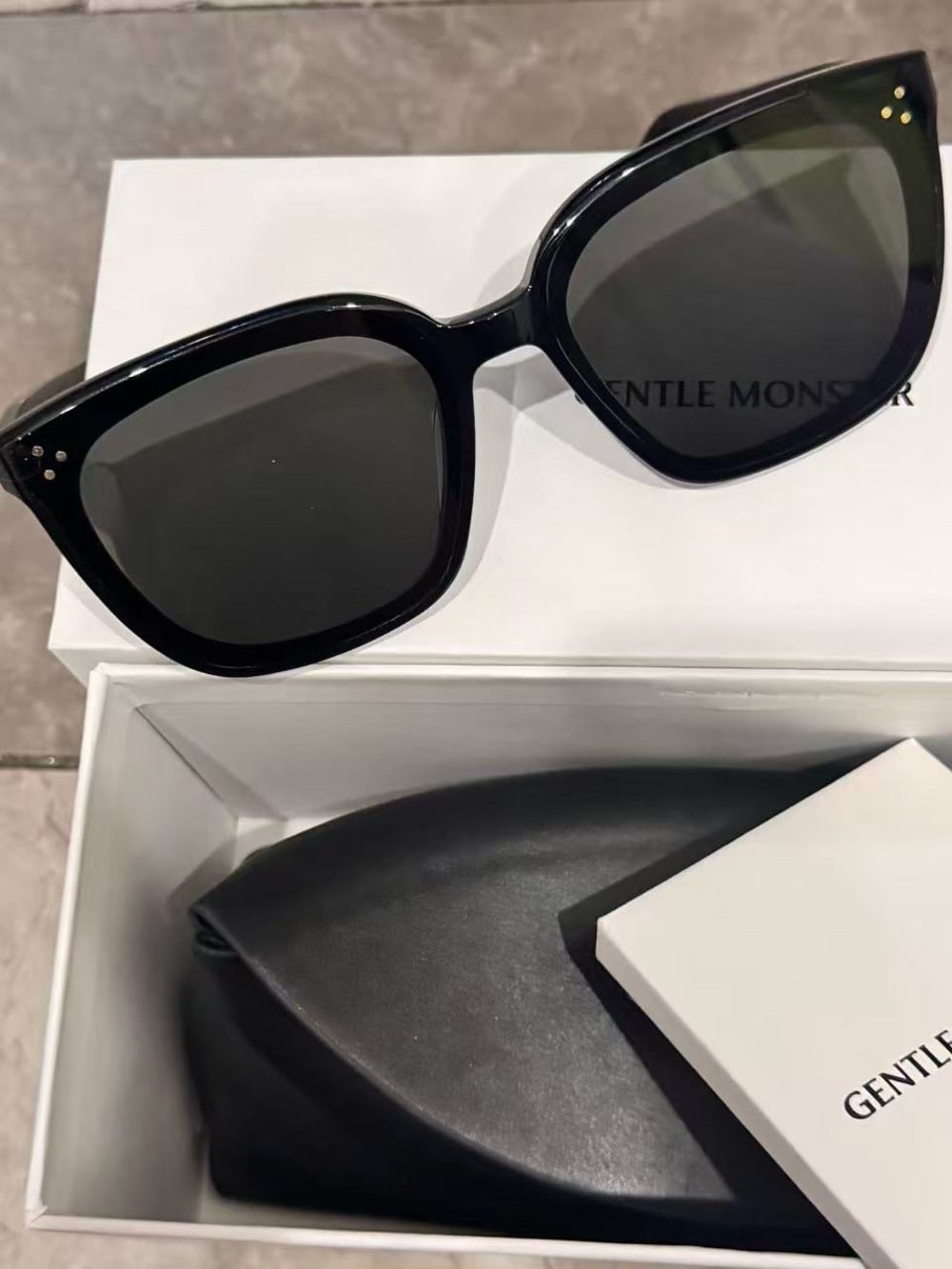 Gentle Monster Black Oversized Square Sunglasses